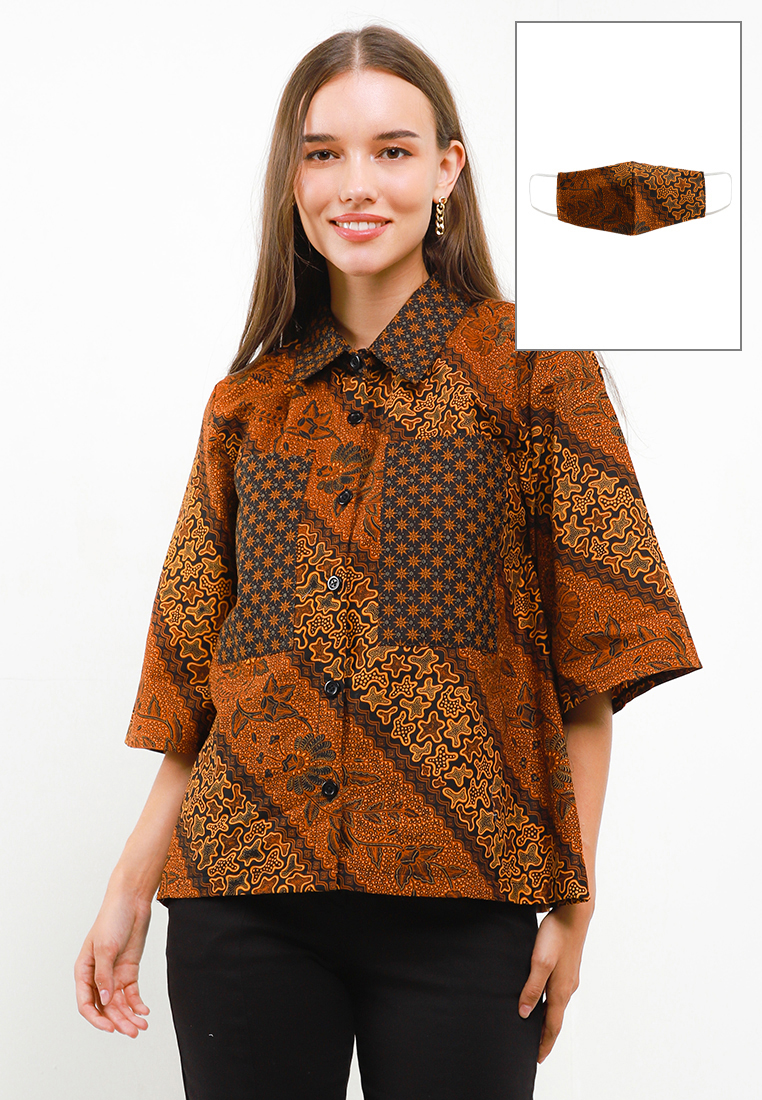 Krisna Batik Melvee Blouse Batik Katun Wanita