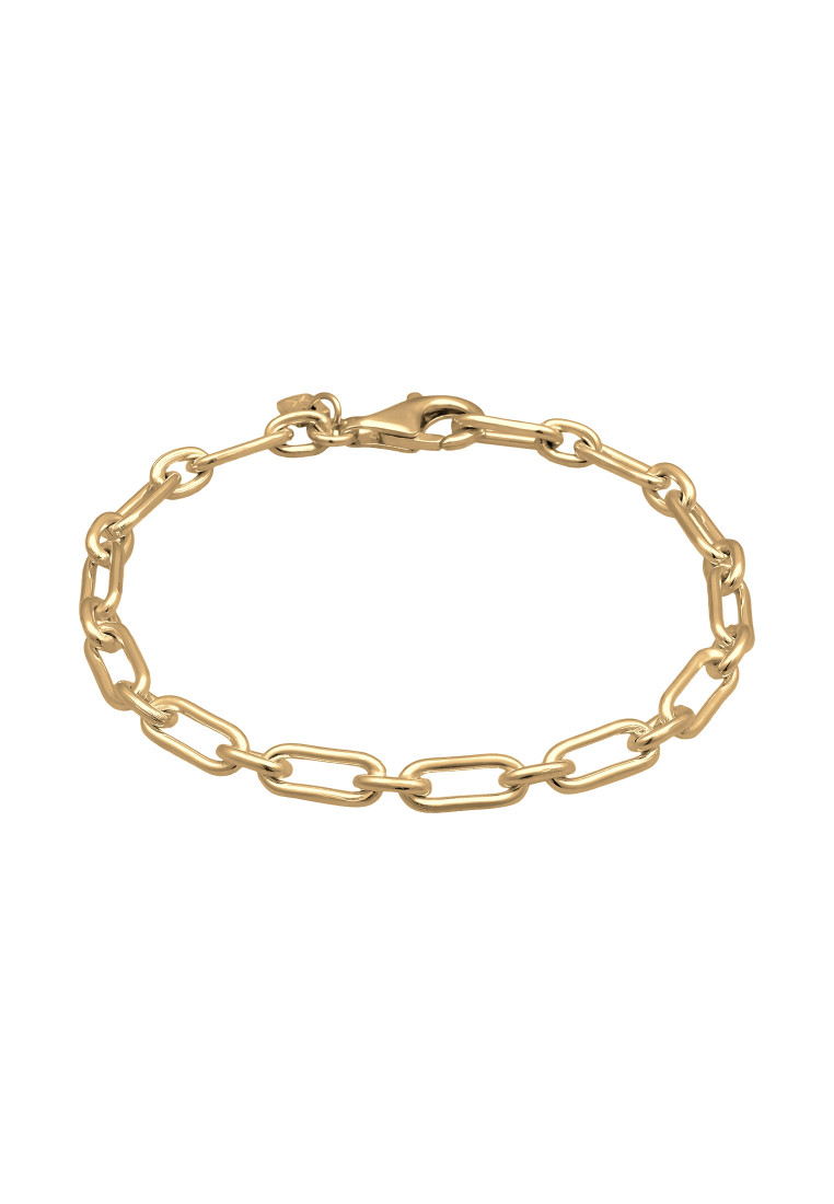 Kuzzoi Gelang Bracelet Perak 925 Pria Lapis Emas Link Chain