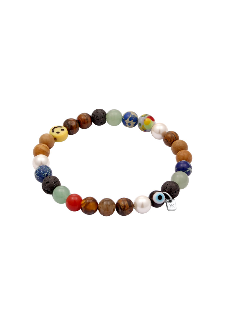 Kuzzoi Gelang Bracelet Perak 925 Pria Smile Batu Akik Classic