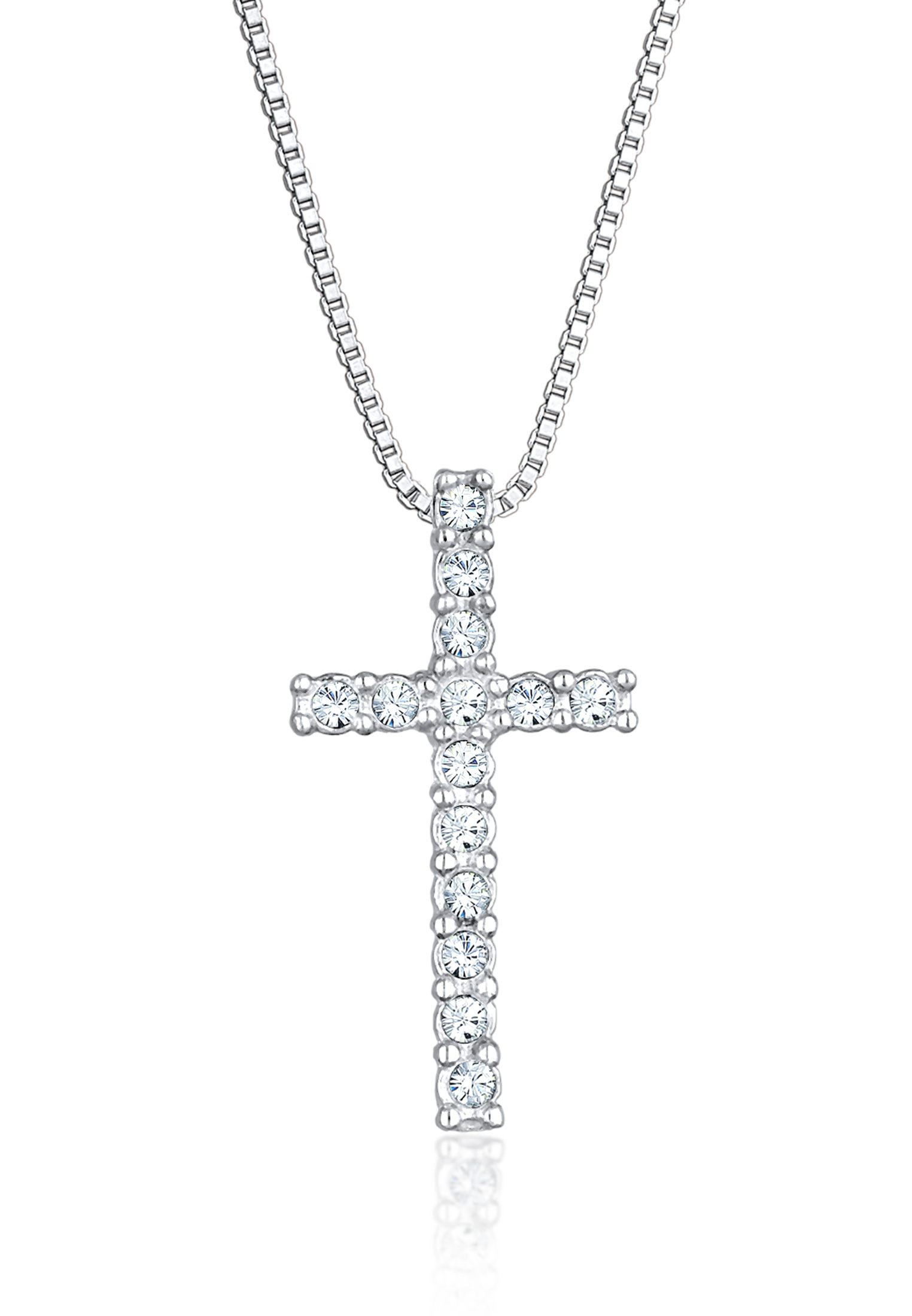 KUZZOI EXCLUSIVE Kalung Perhiasan Perak 925 Pria Cross Pendant Religion Embellished with Crystal by 