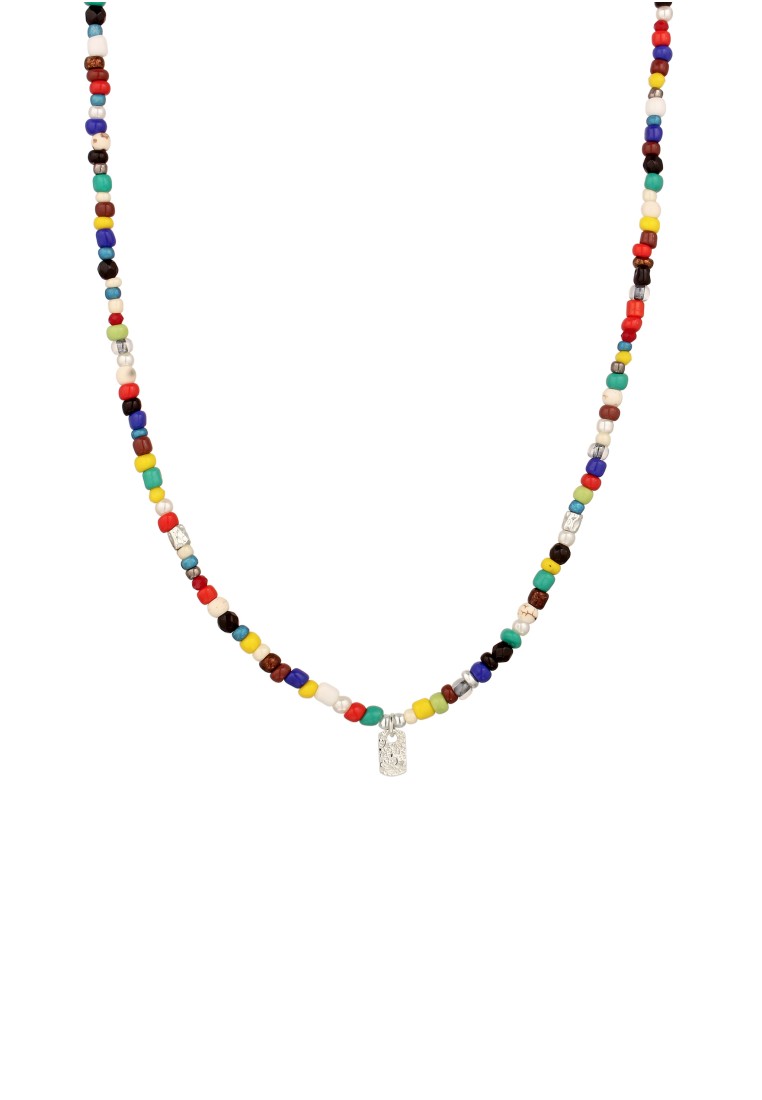 Kuzzoi Kalung Necklace Perak 925 Pria Agate, Howlite, Pearl