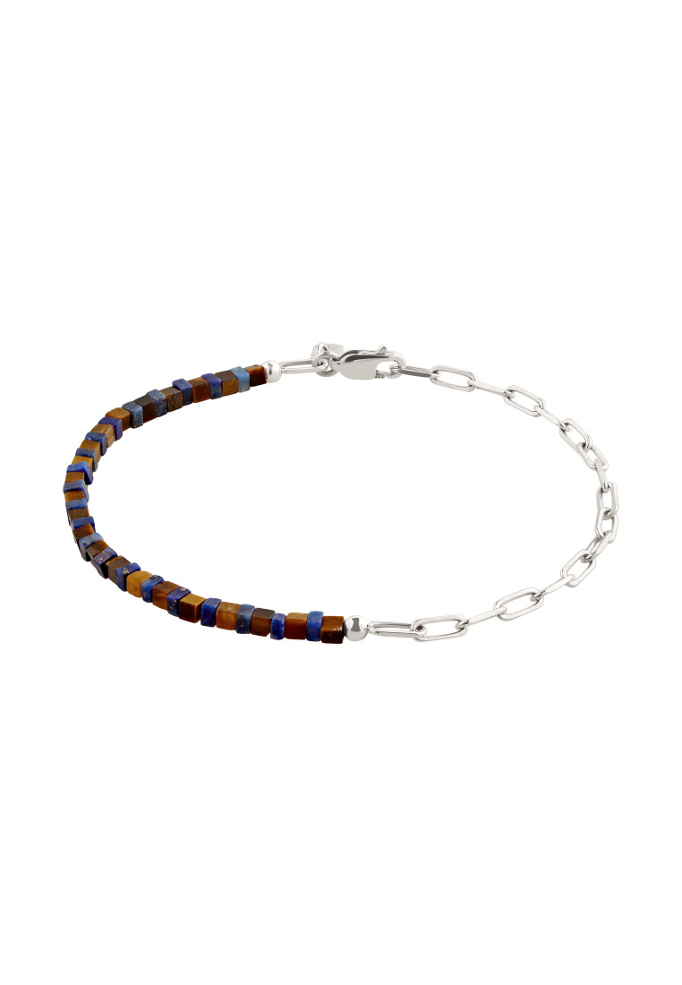 Kuzzoi Gelang Bracelet Perak 925 Pria Lapis Lazuli