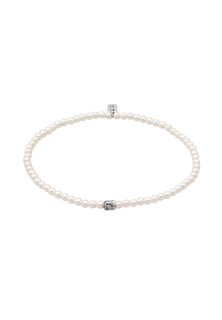Kuzzoi EXCLUSIVE Gelang Perhiasan Perak 925 Pria Beads Pearl Embellished with Crystal by Swarovski®