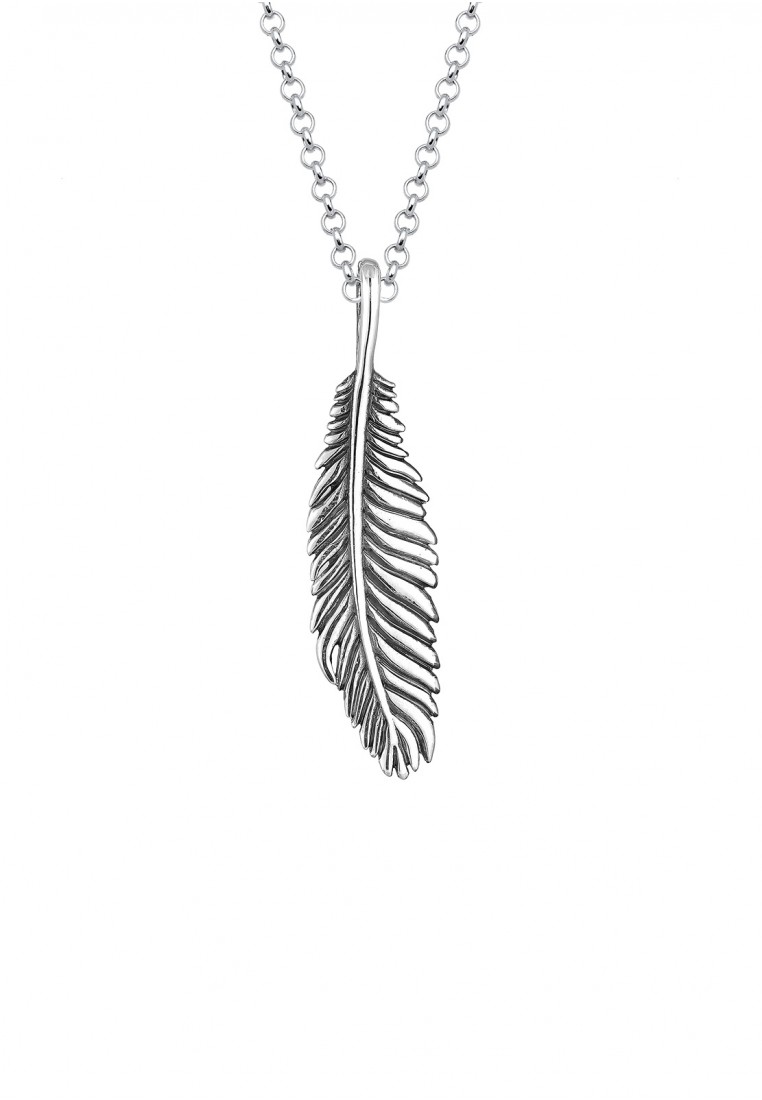 Kuzzoi Perhiasan Pria Perak Asli - Silver Kalung feather