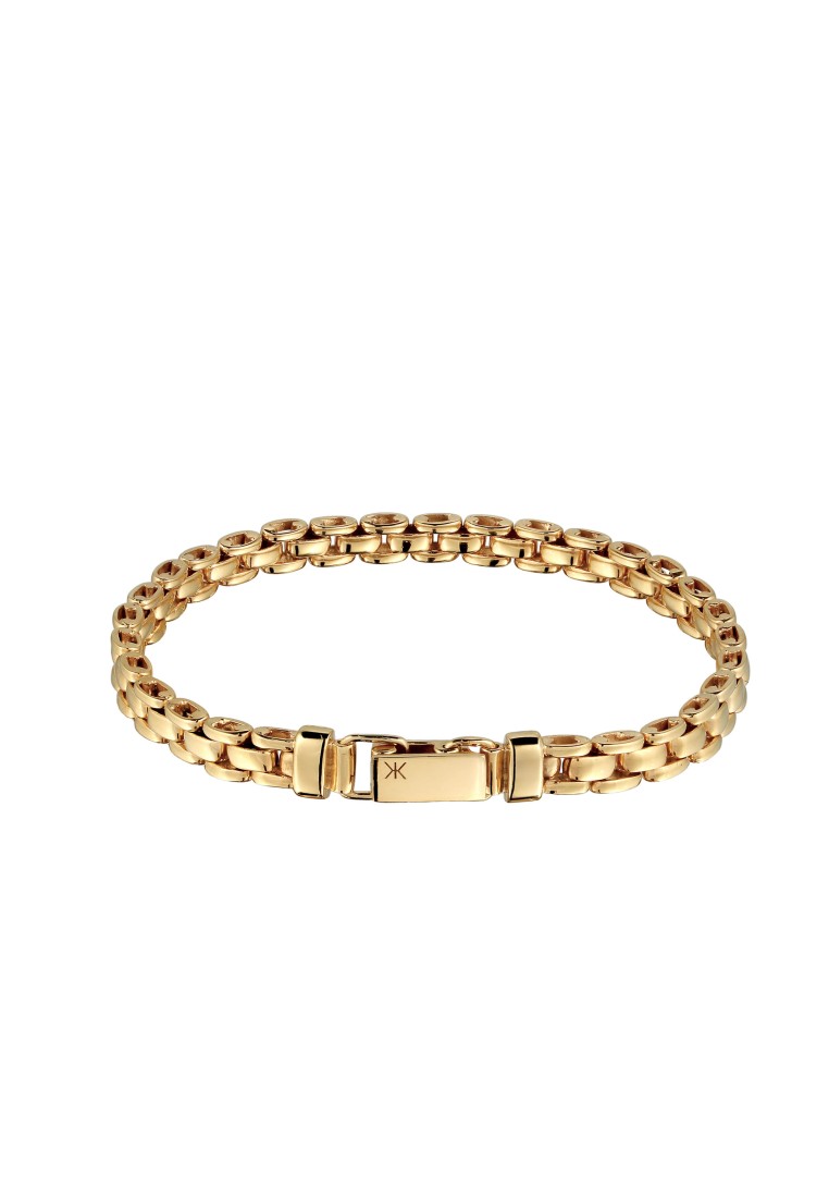 Kuzzoi Gelang Bracelet Perak 925 Lapis Emas Pria Chunky Box