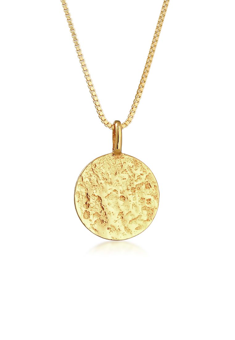 Kuzzoi Kalung Necklace Perak 925 Lapis Emas Pria Liontin Medali Classic