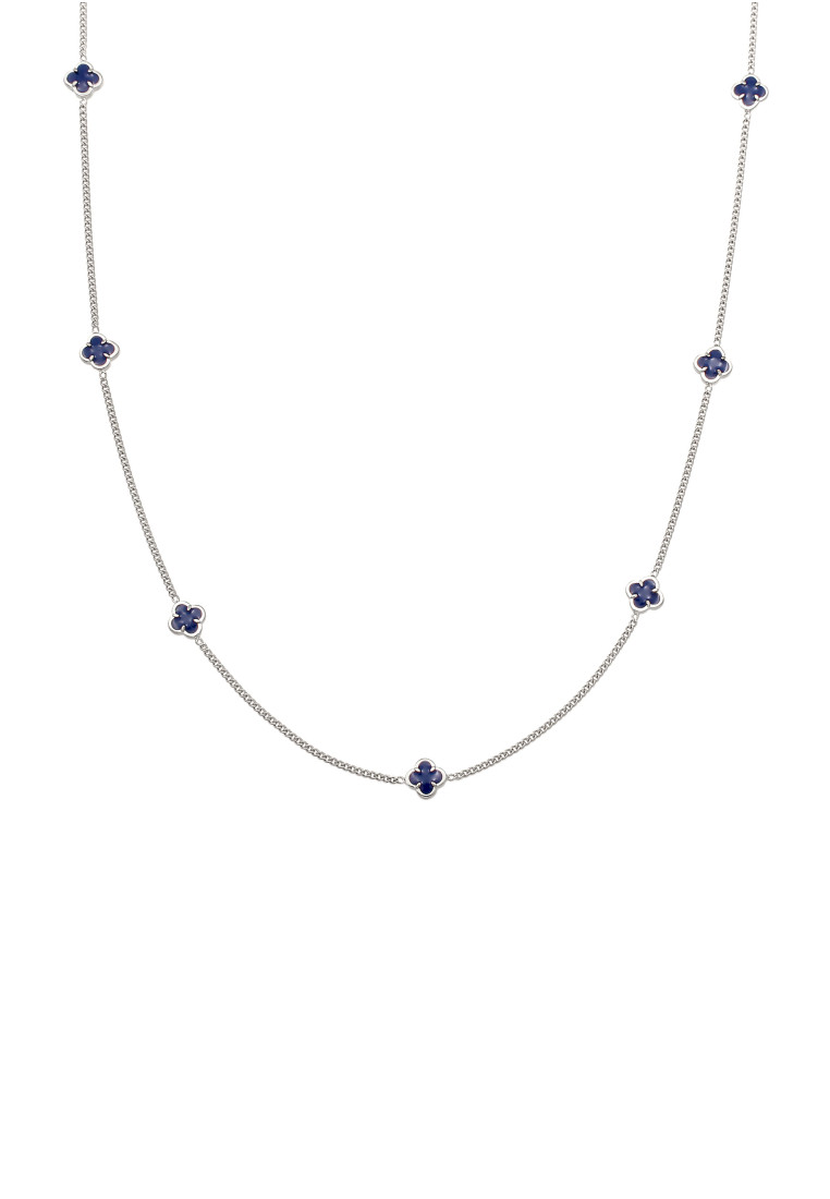 Kuzzoi Kalung Necklace Perak 925 Pria Cloverleaf Enamel