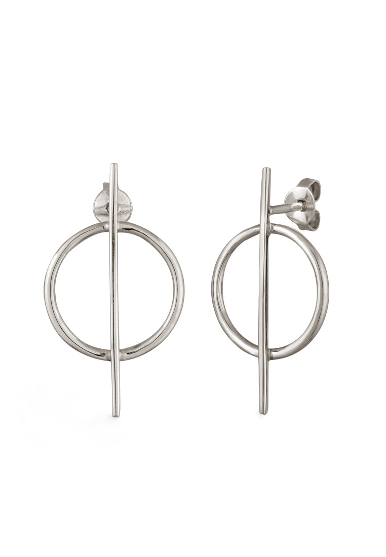 Kuzzoi Anting Stud Earrings Perak 925 Pria Bulat Classic Timeless