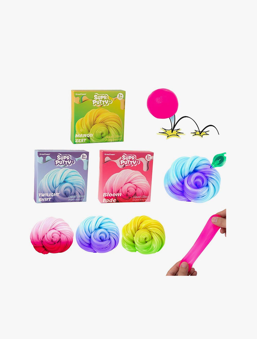 LA Toys Slime Toys UV Change Color Super Putty 40g - SMQ01024