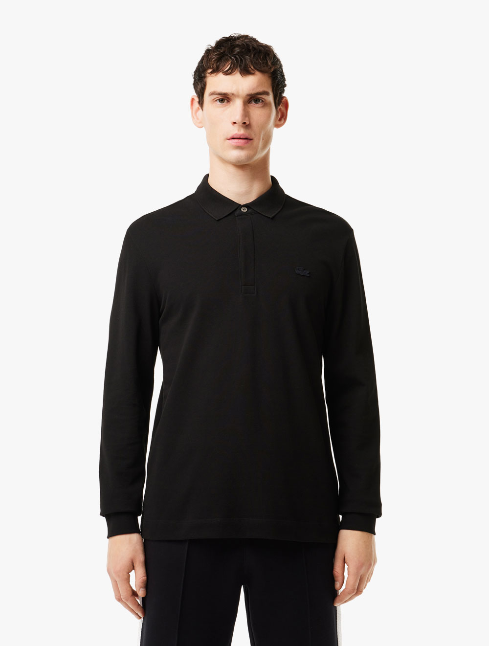 Lacoste Smart Paris long sleeve stretch cotton Polo Shirt - Black