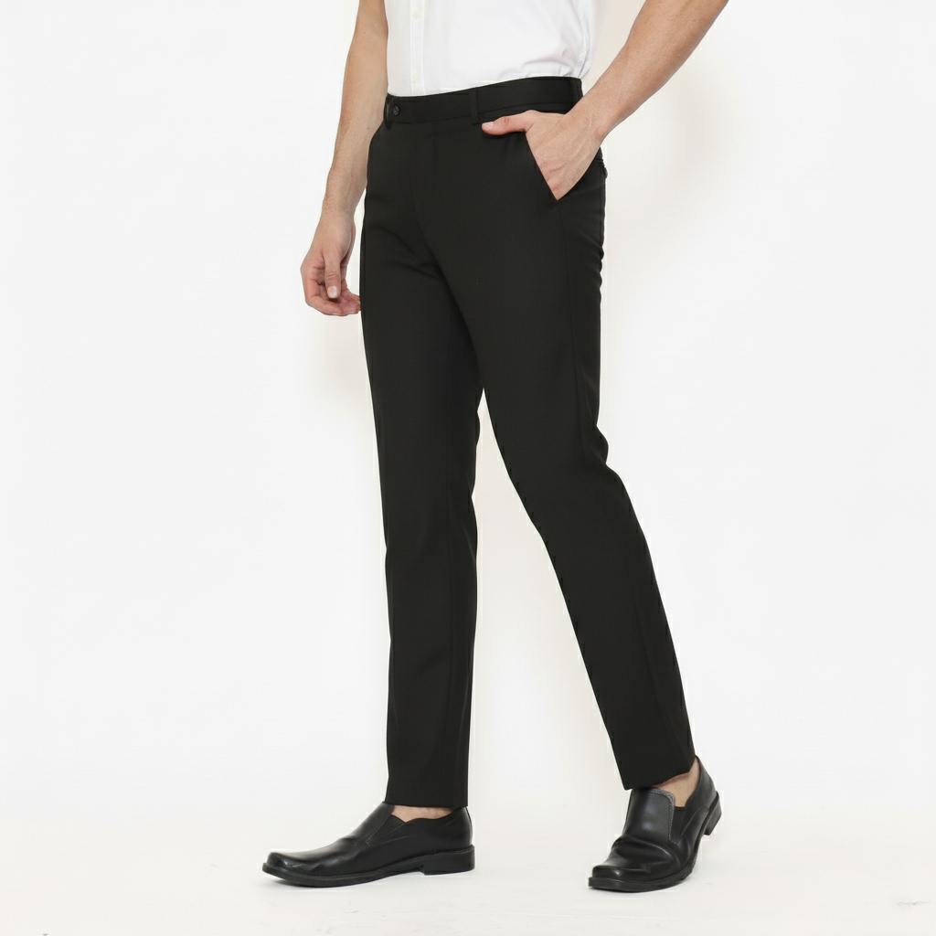 Lawell Celana Panjang Pria Slim Fit Black – Celana Kerja Formal Paul