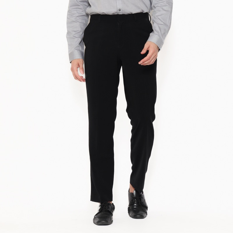 Lawell Celana Panjang Formal Pria Regular Fit – Jet Black – L.0-CFRG.-G101-PLN-R