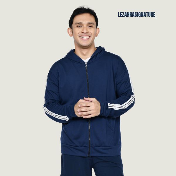 LEZAHRASIGNATURE Jaket Hoodie Pria Jemmy - BIRU