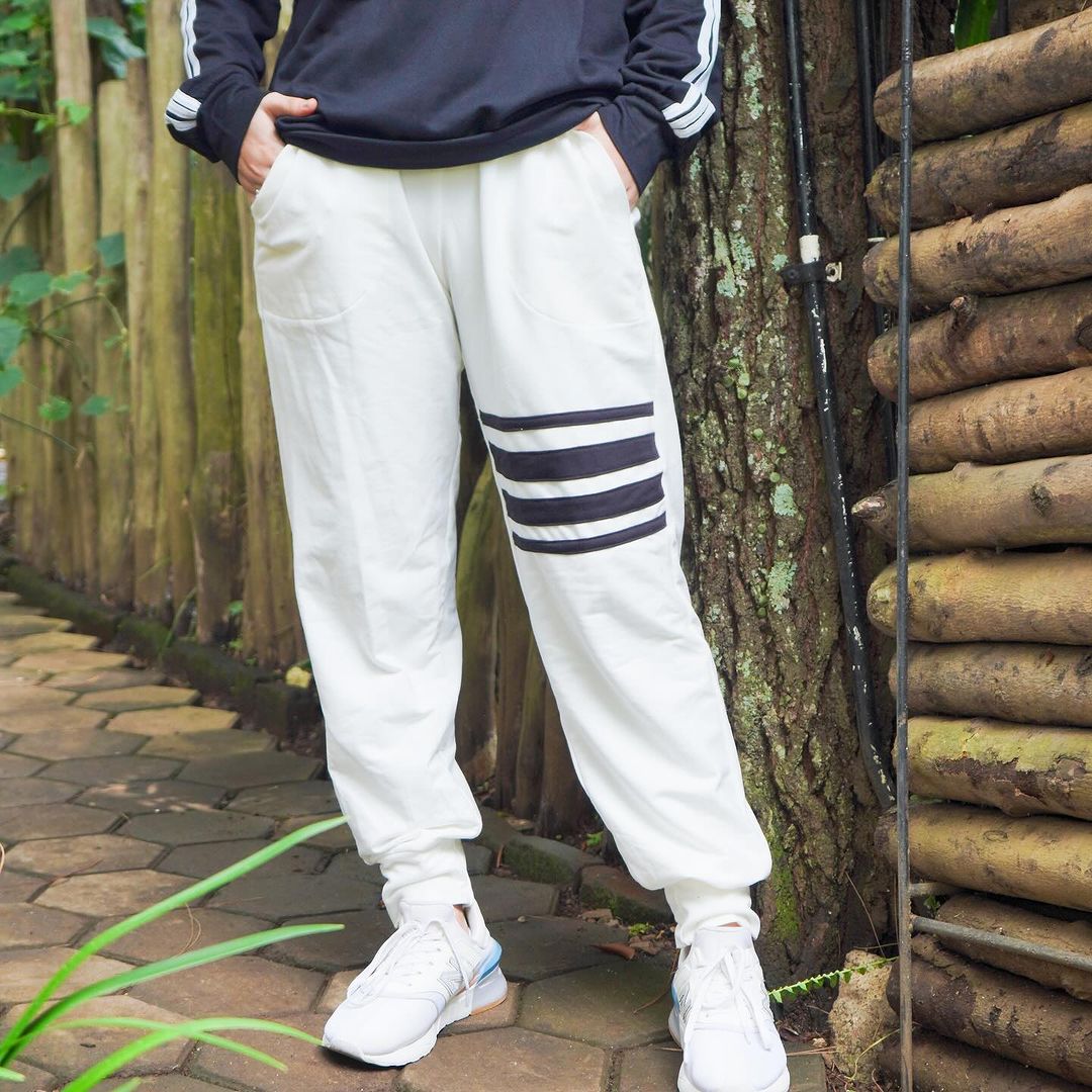 LEZAHRASIGNATURE Celana Panjang Training Wanita | Jogger Sporty Pants Disa PUTIH