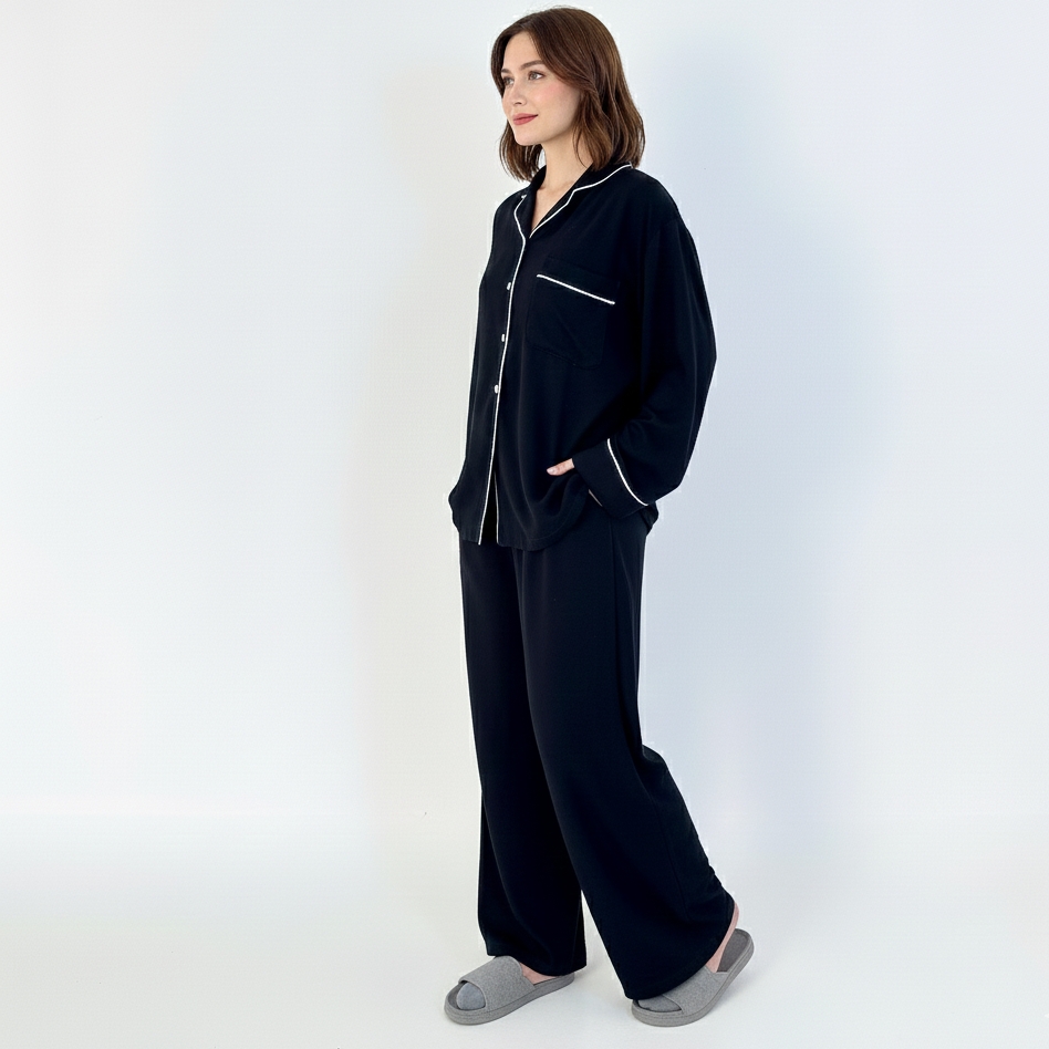 LEZAHRASIGNATURE Setelan Baju Tidur Wanita - Premium Cotton Tencel Pyjamas Ellie