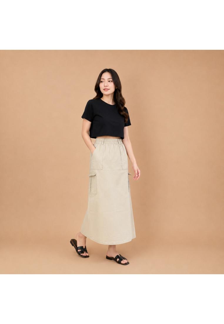 LEZAHRASIGNATURE Rok Panjang Wanita - Keira Span Cargo Skirt