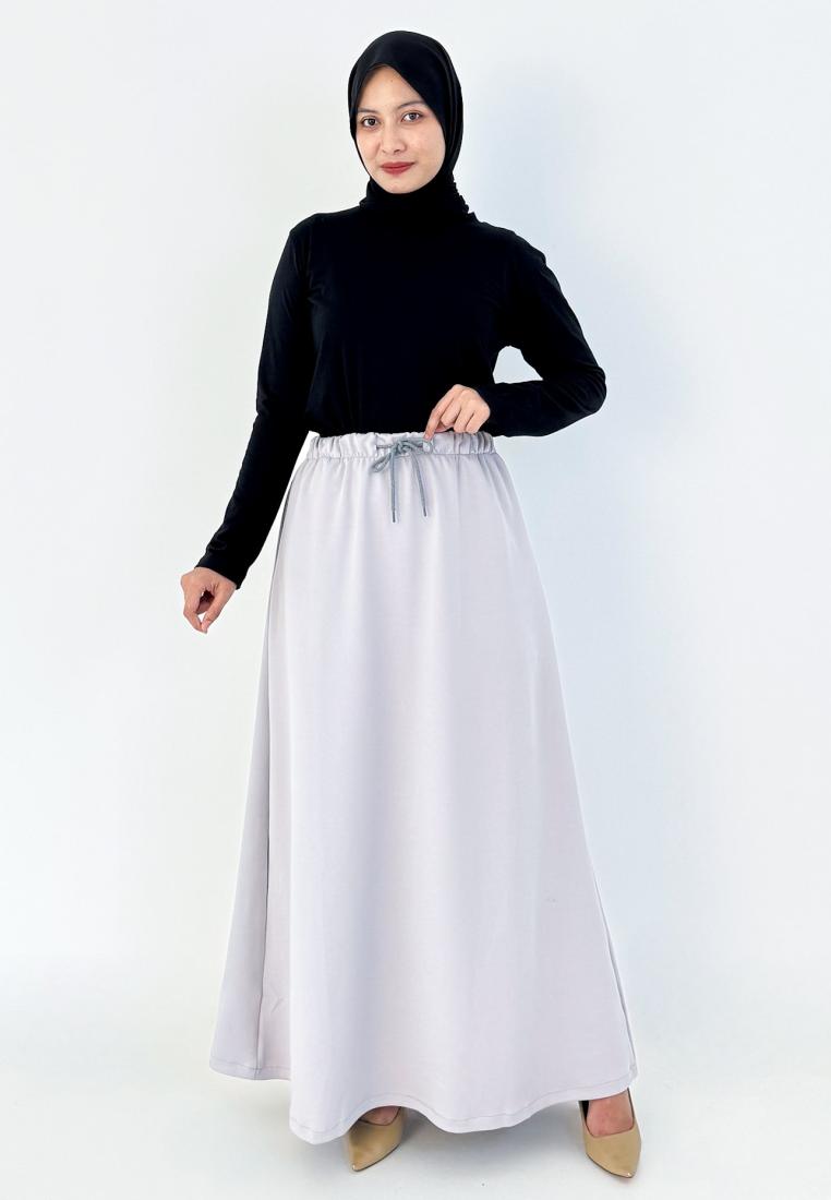 LEZAHRASIGNATURE Ghea Skirt (Rok Panjang Basic) - Abu Muda