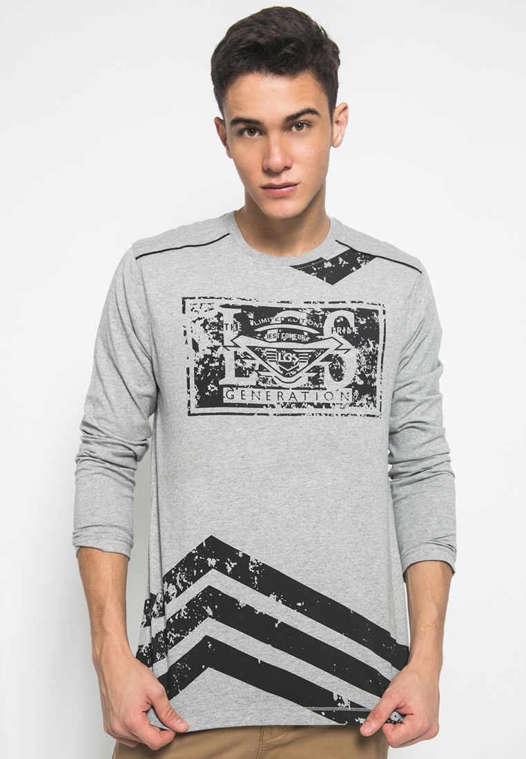 LGS - Slim Fit - Kaos Fashion - Limited Edition - Abu - JTS.322.M2751F.21.C-L/S