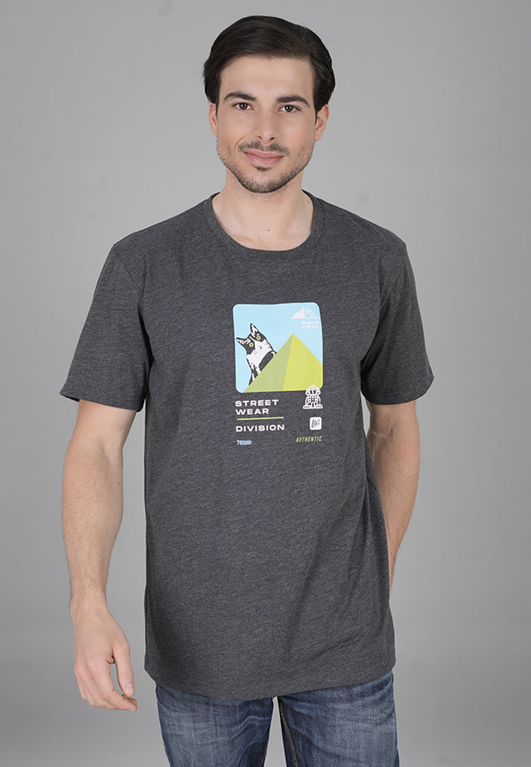 LGS Street - Kaos Casual Street Wear Division - Reguler Fit - Abu-Abu - ST.30.H067.005.C