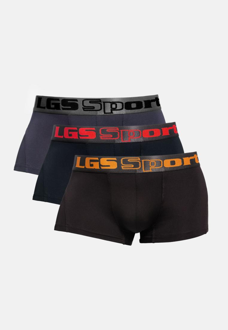 LGS - Celana Dalam Boxer Pria Spandex - Big Size - Jumbo - Paket 3 - Abu Hitam Coklat - LEBX.004.646