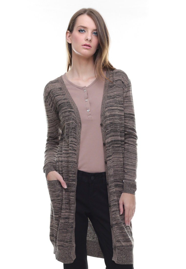 LGS - Sweater Wanita - Model Dress - Warna Corak - Coklat