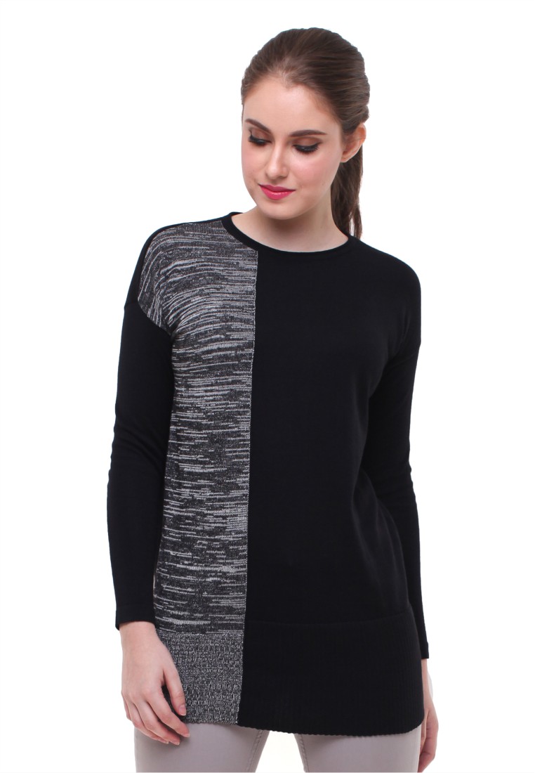 LGS Sweater Wanita - Dua Warna - Hitam - LST.360.U704.103.C L/S
