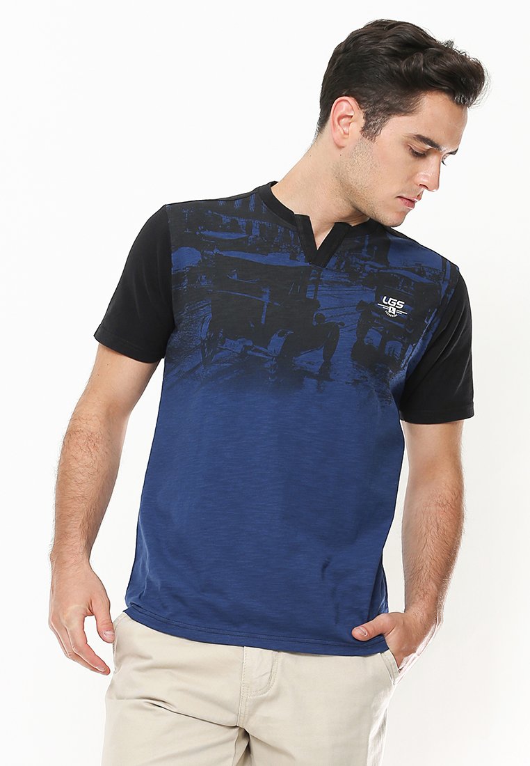 LGS - Kaos Pria Casual - Slim Fit - Lengan Pendek - Kerah V Neck - JTS.321.M2181F.01.C