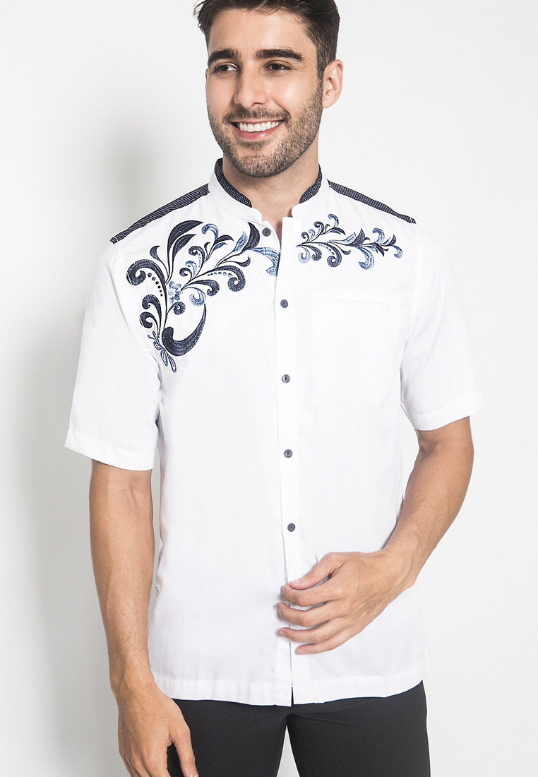 LGS - Baju Koko - Kemeja Koko - Koko Bordir Batik - Putih - Slim Fit - JSH.385.S1007KF.303.C