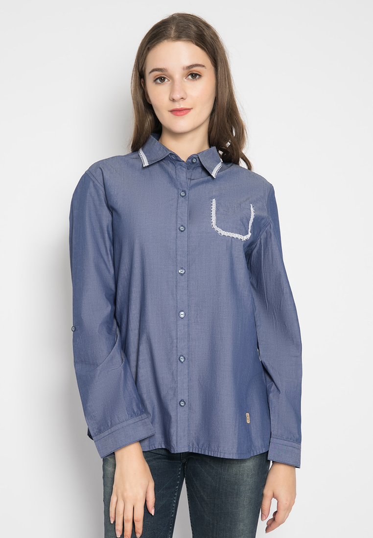 LGS - Kemeja Wanita - Motif  - Biru - Regular Fit -LSH.386.S1238L.491.C L/S