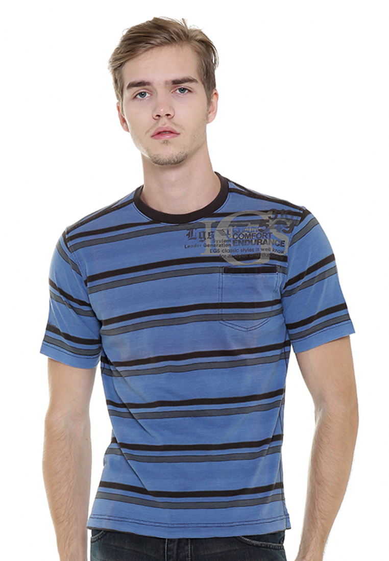 LGS - Regular Fit - Stripe Tee - Blue/Gray - Classic Styles - CT.223.M1644.J.C.G