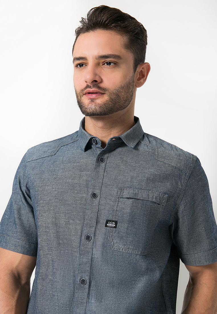 LGS - Kemeja Casual Pria - Slim Fit - Denim - JSH.393.S1085F.840.C
