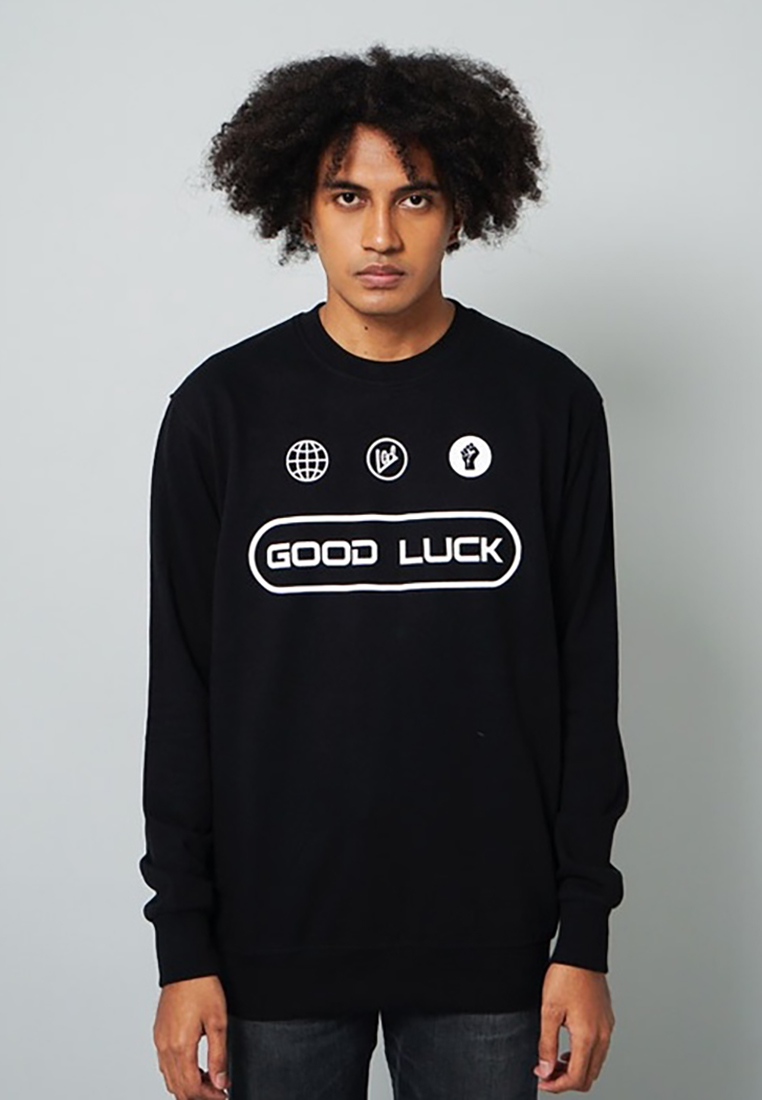 LGS Street - Good Luck - Sweatshirt - Sweater - Hitam - Unisex - Streetwear - SW.10.H010.003