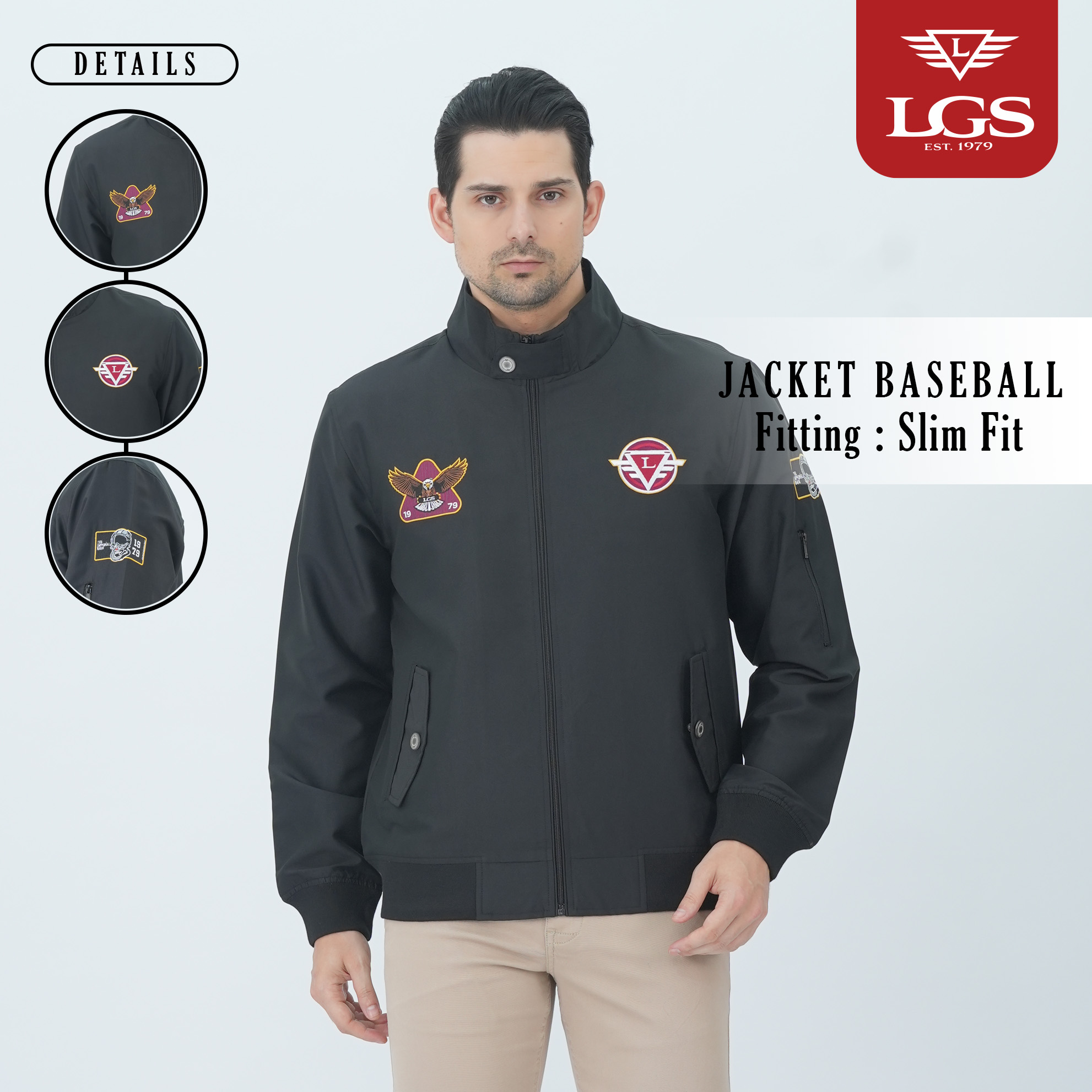 LGS - Jaket Pria - Patch LGS - Saku Vest - Hitam - JJK.558.212.001.C