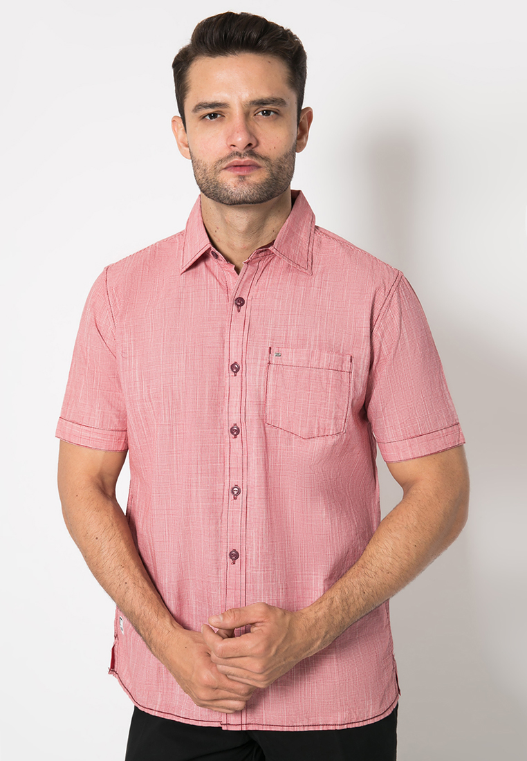 LGS Kemeja Casual Pria Warna Pink Motif Garis Tipis CSH.270.S570.1071
