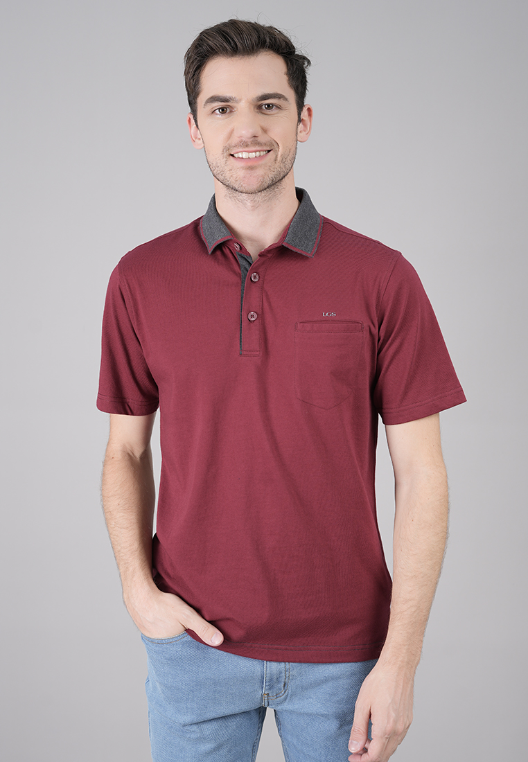 LGS - Kaos Casual pria - Kerah Wangky - Polo - Merah Maroon - CWS.225.J3143.01.C