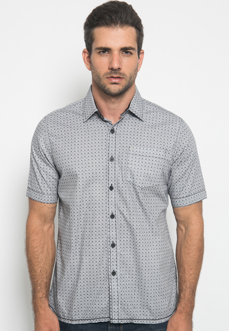 LGS - Kemeja Casual Pria Motif Abstrak Warna Abu CSH.272.W570.1173.C