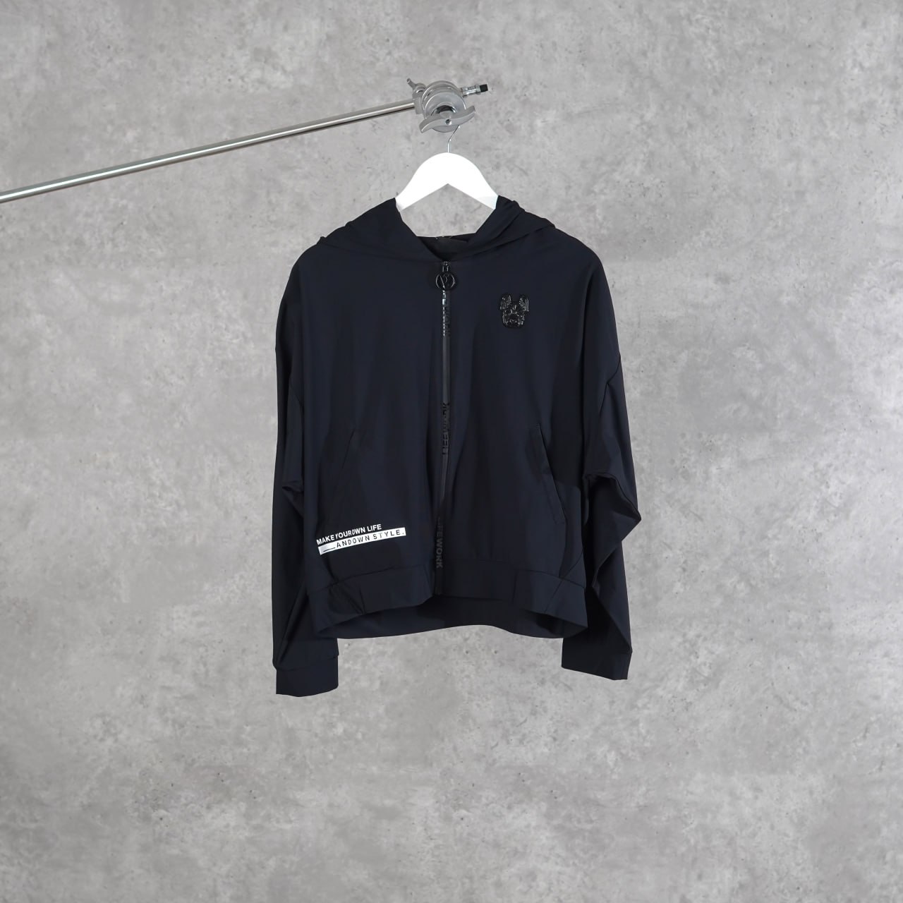 LIFEWORK Hoodie LIFE WORK RADOG POCKET TEXT FOIL BLACK ZIP TRACK HOODIE 100% ORIGINAL