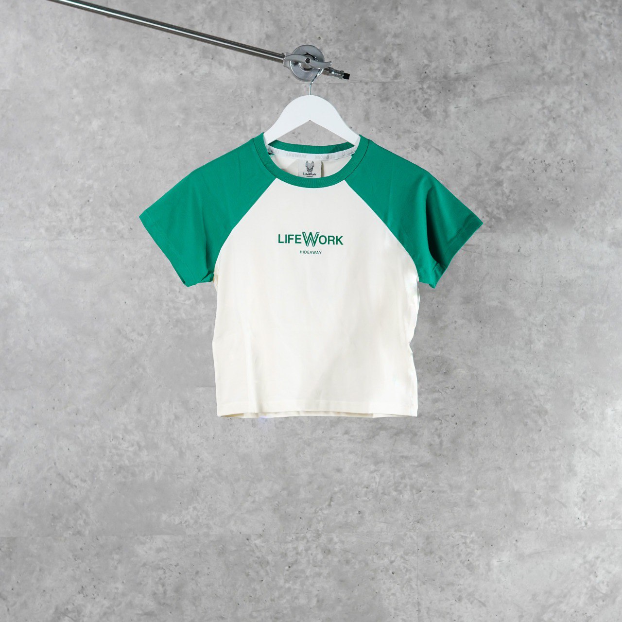LIFEWORK Kaos LIFE WORK SLEEVE GREEN WHITE TSHIRT KIDS / LADIES 100% ORIGINAL