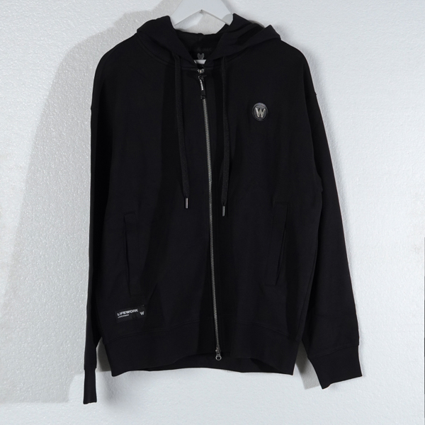 LIFEWORK Hoodie LIFE WORK W PATCH POCKET BLACK ZIP HOODIE 100% ORIGINAL