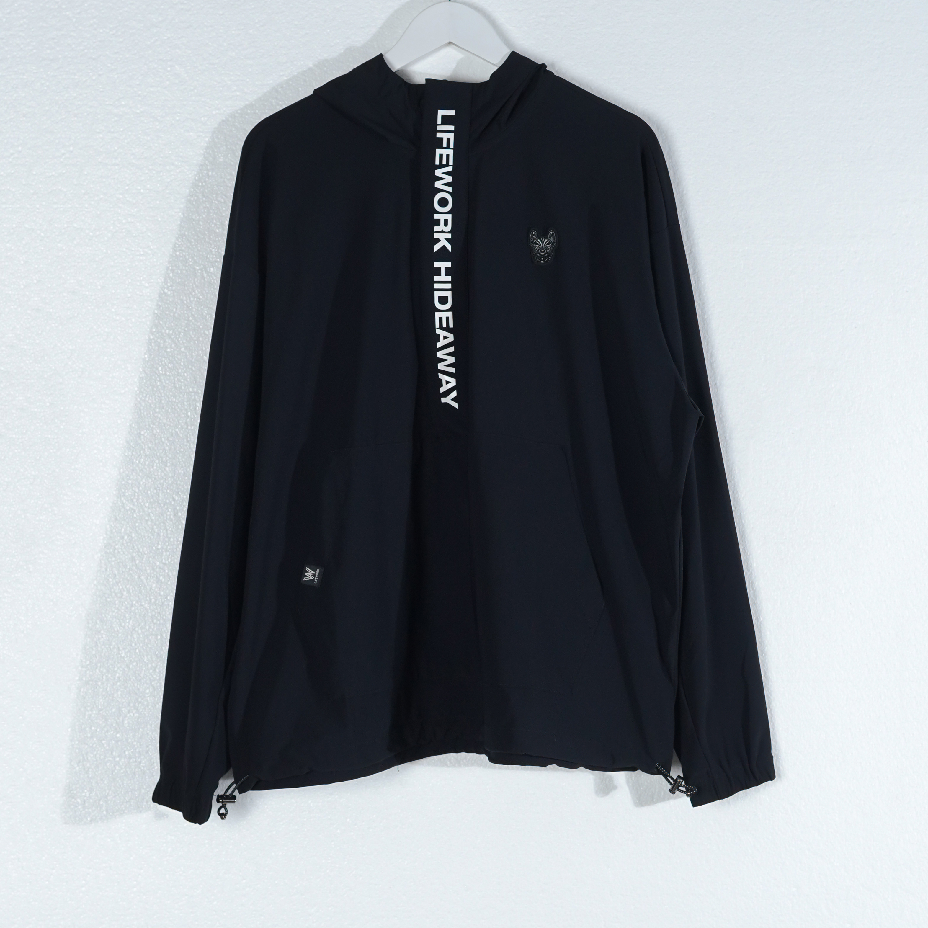 LIFEWORK Jaket LIFE WORK RADOG POCKET TEXT WHITE BLACK ZIP UP TRACK HOODIE 100% ORIGINAL