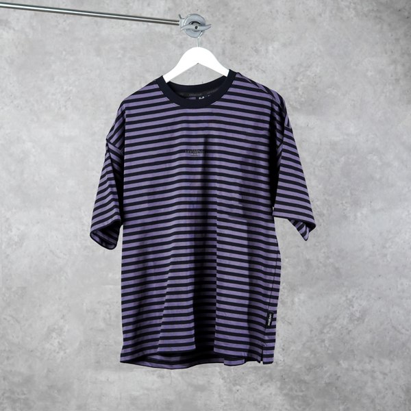 LIFEWORK Kaos LIFE WORK HIDEAWAY CENTER STRIPE GREY BLACK TSHIRT 100% ORIGINAL