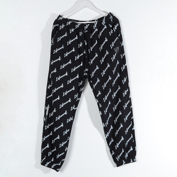 LIFEWORK Celana LIFE WORK ALL OVER TEXT WHITE BLACK JOGGER PANTS 100% ORIGINAL