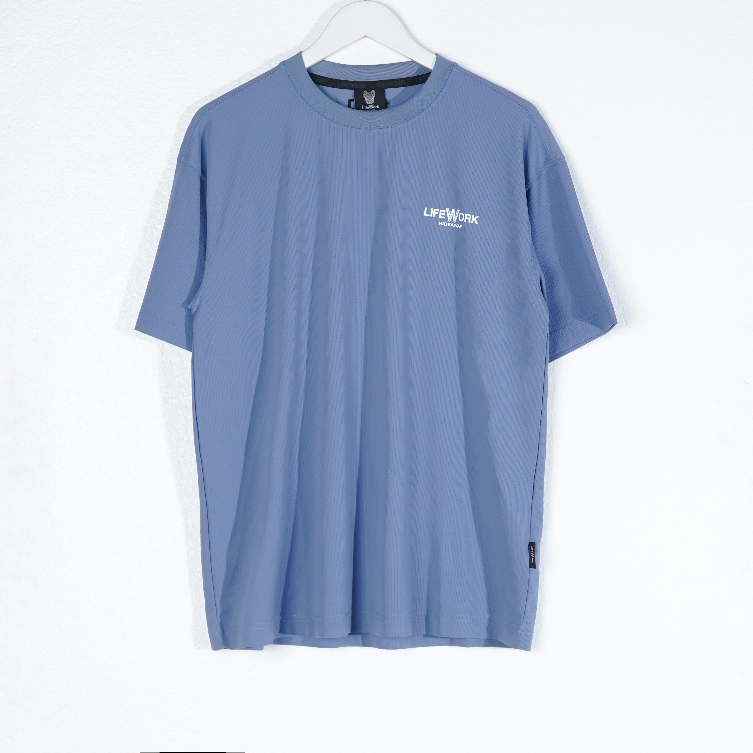 LIFEWORK Kaos LIFE WORK TEXT POCKET WHITE BLUE PERFORMANCE TSHIRT 100% ORIGINAL