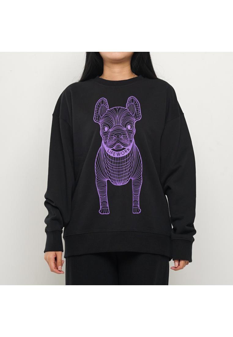 LIFEWORK Sweater LIFE WORK RADOG PURPLE BLACK SWEATSHIRT 100% ORIGINAL