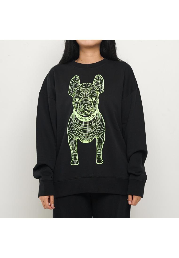 LIFEWORK Sweater LIFE WORK RADOG NEON BLACK SWEATSHIRT 100% ORIGINAL