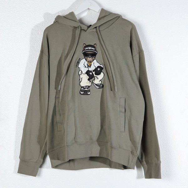 LIFEWORK Hoodie LIFE WORK RADOG HIPHOP EMBROIDERY OLIVE HOODIE 100% ORIGINAL