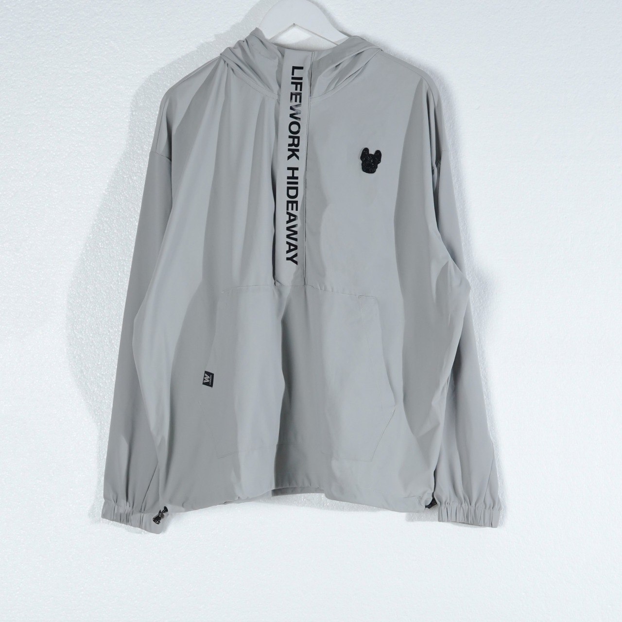 LIFEWORK Hoodie LIFE WORK RADOG POCKET TEXT BLACK LIGHT GREY ZIP UP TRACK HOODIE 100% ORIGINAL