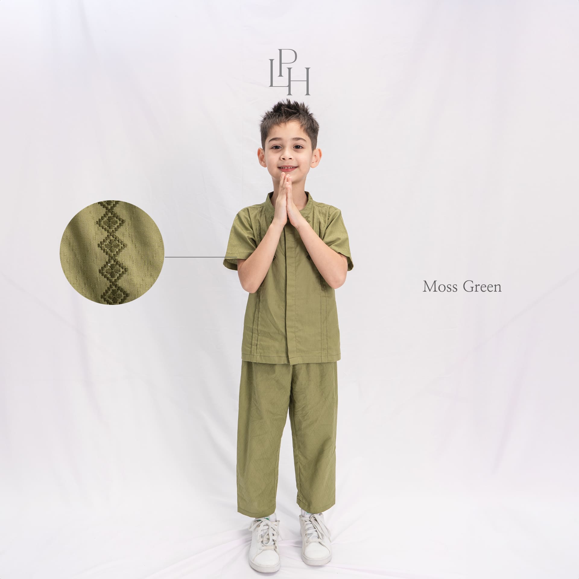 Little Palmerhaus - Ezra Koko Attire Set (Setelan Baju Koko Anak Usia 1-6 Tahun) Moss Green