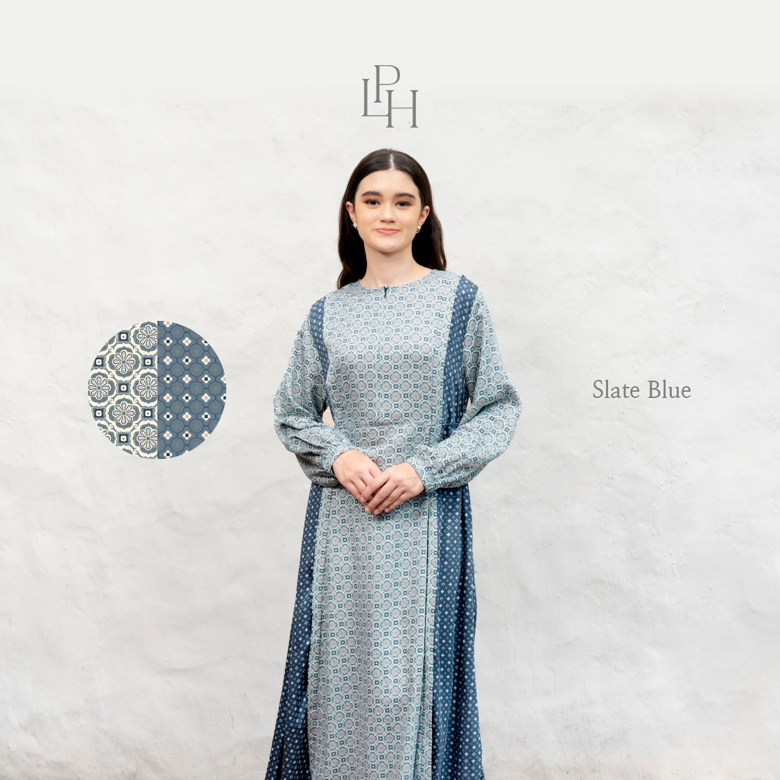 Little Palmerhaus - Baju Lebaran 2026 - Saraya Mom Gamis (Baju Gamis Wanita Dewasa) Slate Blue