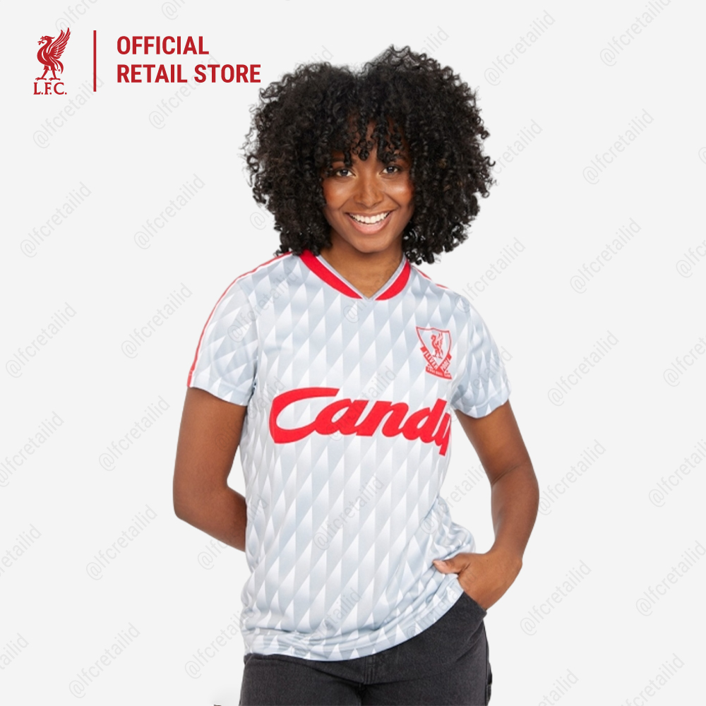 Liverpool FC Women Retro Candy Away Shirt - Official LFC Jersey Original Wanita